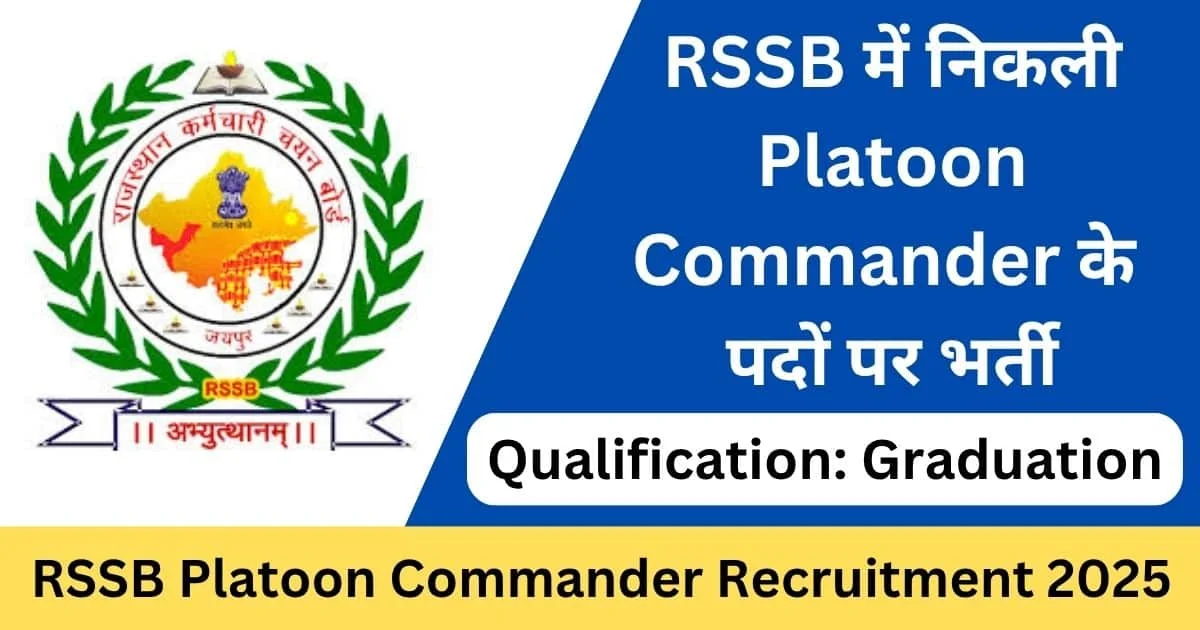 RPSC SI / Platoon Commander Recruitment 2025